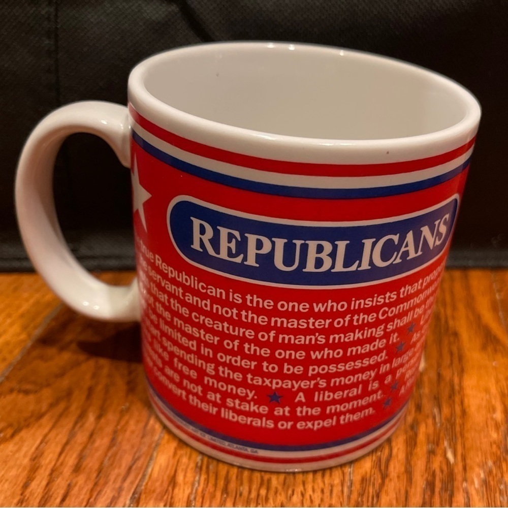 REPUBLICANS The Toscany Collection Coffee Mug Cup Red Party Politics Patriotic